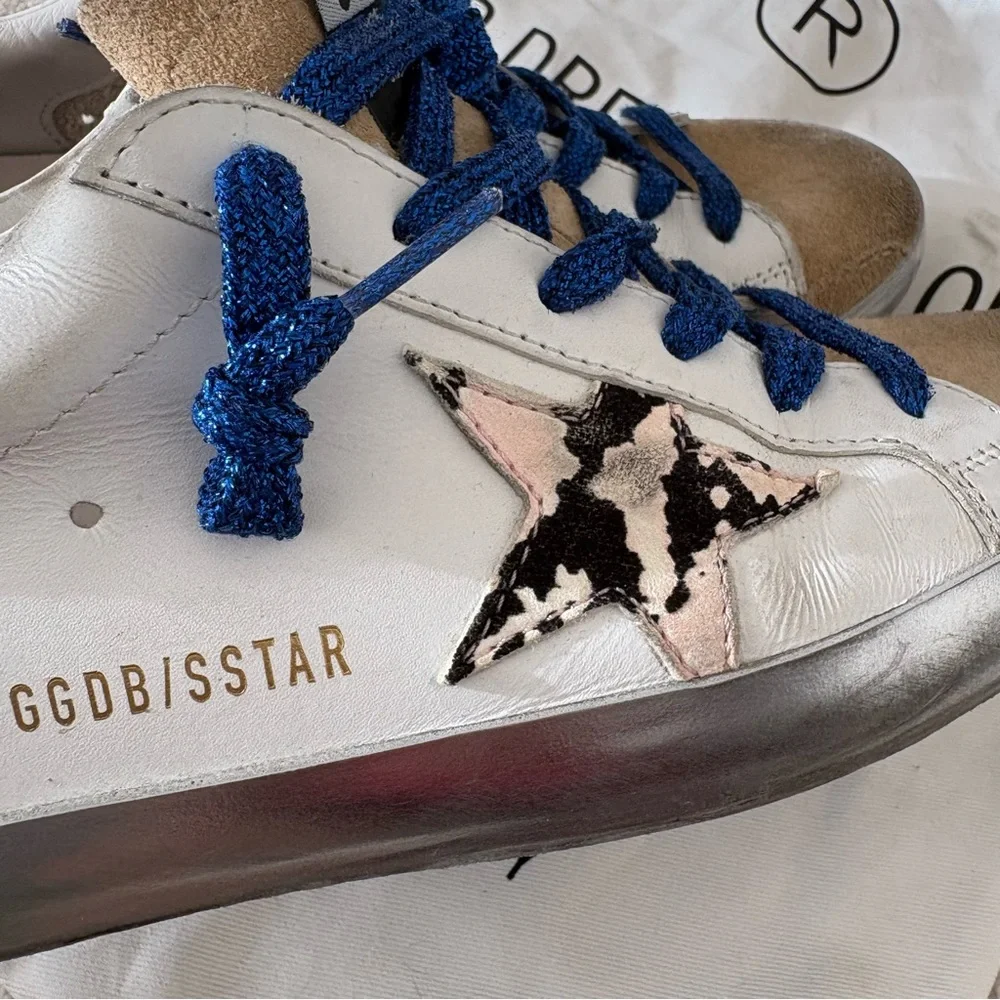 Golden Goose Super Star Pink Snake Shoes